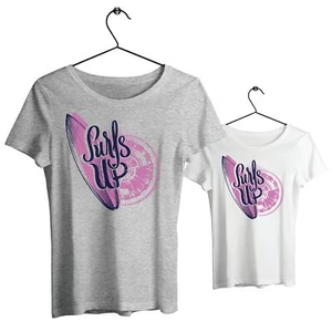 Damen T-Shirt Surf Up Wakeboard Sommer Surfen Strand SU2420 - Picture 1 of 1