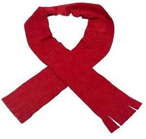 handmade fleece scarf red soft winter 58x3.5" READ new - Picture 1 of 6