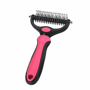 Pet Grooming Tool 2 Sided Undercoat Dog Cat Shedding Comb Brush Pets NEW - Picture 1 of 5