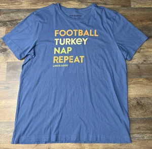 Camiseta Life is Good Fútbol, Turquía, Siesta, Repetir - Manga Corta Hombre Grande Nueva con Etiquetas - Imagen 1 de 12