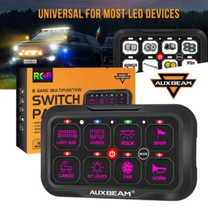 AUXBEAM RGB 8 Gang Switch Panel bluetooth APP For 2015-2023 Dodge Charger SRT-8 - Picture 1 of 12