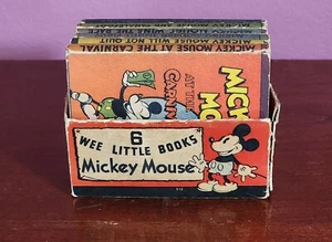 1934, 6 WEE LITTLE BOOKS MICKEY MOUSE COMPLETE WITH ITS ORIGINAL BOX - Foto 1 di 24