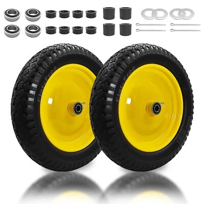 2pcs 4.80/4.00-8 Flat Free Wheelbarrow Tire,Fit 4.00-6, 3.50/3.50-8 - Image 1 of 4