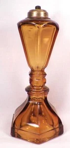 Amber Glass Lamp Electric Kerosene Style Westmoreland EAPG Antique - Picture 1 of 9