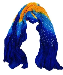 Rajasthani Art Silk Bandhej Bandhani Multi-Colour Dupattas for Women and girls - Picture 1 of 35