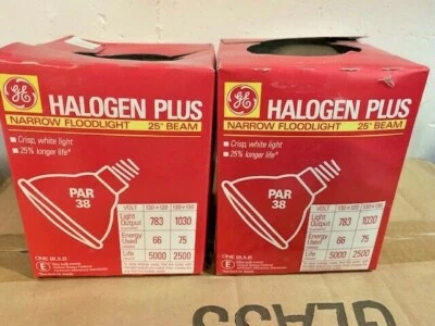 2  GE Plus Floodlight PAR38 100 Watt  Bulbs Lamps #90091 - Image 1 of 3