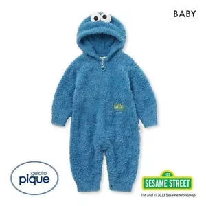 GELATO PIQUE × SESAME STREET Cookie Monster Baby Rompers Size 70 Brand New Blue - Picture 1 of 24
