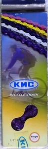 KMC Chain Color: PURPLE Size: 1/2" X 1/8" Length: 114L Model #: KMC-Z410-PP - Picture 1 of 2