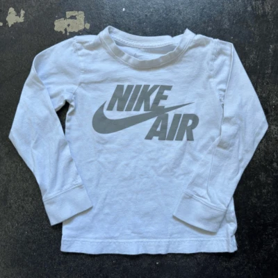 Nike White Long Sleeve Kids Youth T-Shirt Size 6 100% Cotton Essential Basic - Image 1 of 4