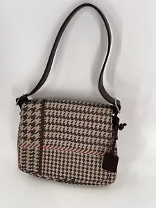 NWOT Vintage 90s Ralph Lauren Houndstooth Mini Bag Leather Handle & Charm - Picture 1 of 14