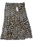 Philosophy Skirt Women’s Large Brown Black Leapard Print Polyester Pull On NWT