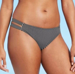 Shade & Shore Striped Strappy Side Cheeky Swim Bottoms (XL)  NB - Picture 1 of 5