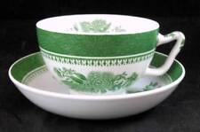 Spode Fitzhugh Green Cup and Saucer Set Canton Shape Fine Stone Mark
