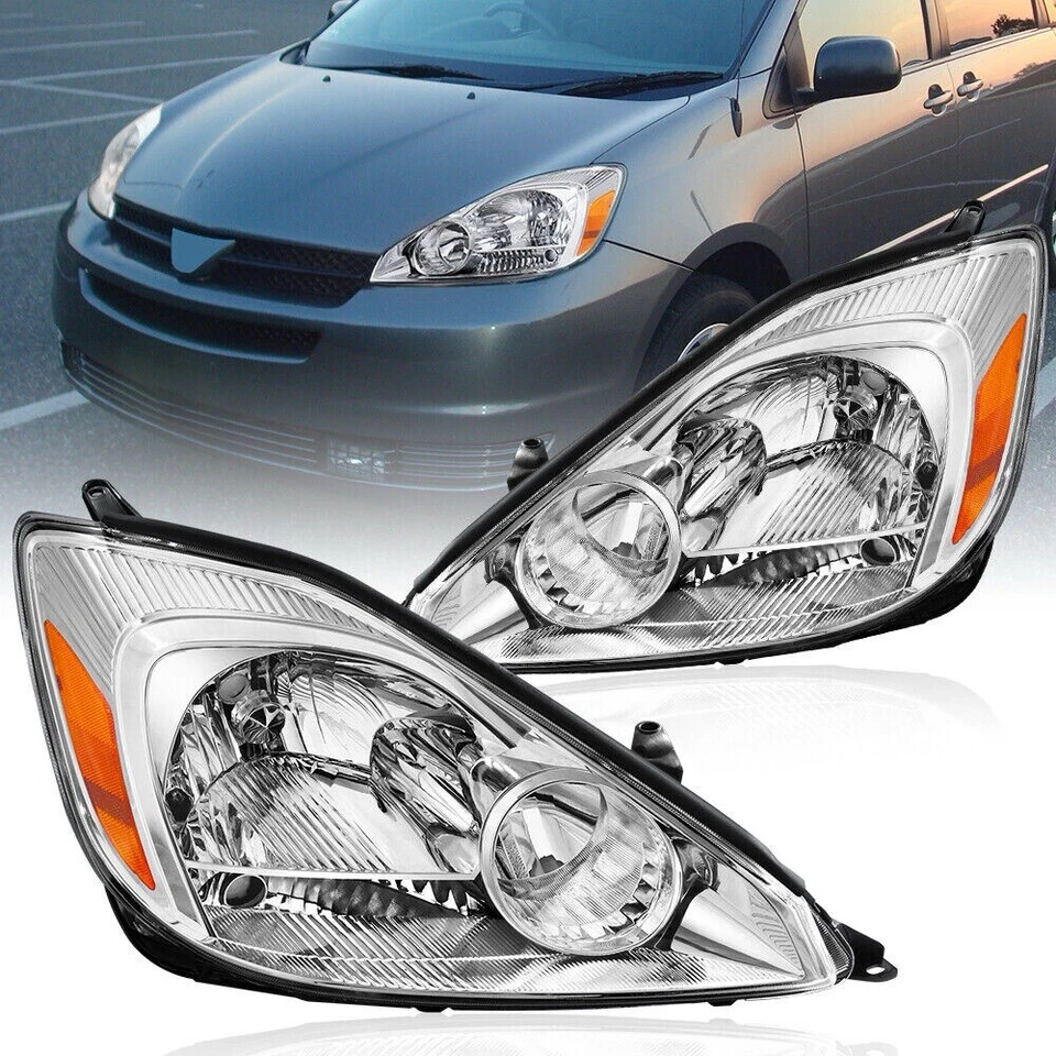 Conjunto de faros para Toyota Sienna 2004-2005 par pasajero y conductor  Foto 1 de 4