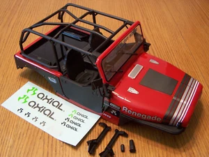For Axial SCX10 III Jeep CJ-7 AXI03008 Red Body with Lights Roll Cage & Interior - Picture 1 of 9