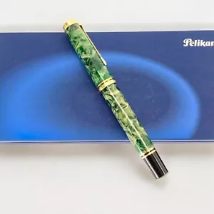 Pelikan Souveran M600 Green O' Green 14C Fountain Pen F Nib Rare - Picture 1 of 9
