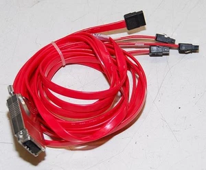 SAS SFF-8470 to (4) External SATA3 Fanout cable TCC Cables 1 meter NEW! - Picture 1 of 1