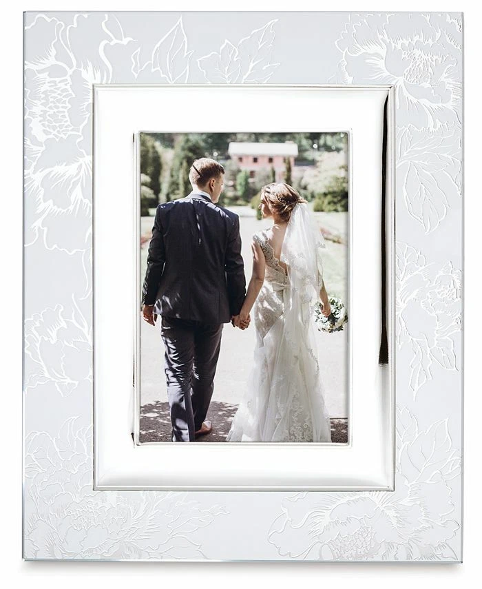 Lenox Silver Peony 5x7 Picture Frame Open-Box Never