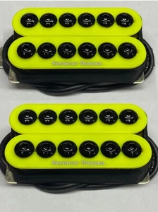 Seymour Duncan Neon Yellow Invader 6 String Humbucker Pickup Set SH-8b/SH-8n - Picture 1 of 2