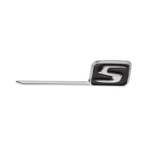 S Letter Trunk Emblem Black Silver 3D Badge Fit For AMG C63S E63 C43 2017-2020 - Picture 1 of 6