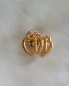 Vintage WB Warner Bros Initials Lapel Hat Pin Tie Gold Tone  - Picture 1 of 3