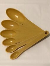 Vintage Foley Measuring Spoon Full Set 6 TBSP TSP Mustard Yellow Harvest Gold