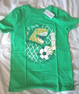 Cat And Jack grünes kurzärmliges grafisches Dino-T-Shirt Large NEU - Bild 1 von 3