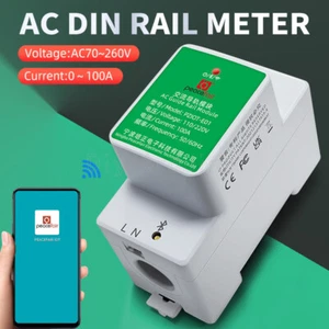 Misuratori di Potenza Energia 6 In 1 Tuya Monofase AC Elettrico Din Rail Wifi Smart Kwh - Foto 1 di 6