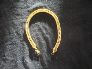 Smart 14g gold plated flat 9" snake chain bracelet 230mm - Picture 1 of 4
