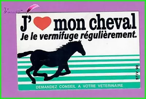 Ancien Autocollant J'aime mon Cheval je le vermifuge Horse - Foto 1 di 1