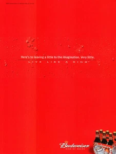 BUDWEISER BEER AD #30 RARE 2002 OUT OF PRINT FOR COLLECTORS ~ - Imagen 1 de 3