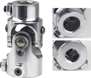 3/4"36 Spline X 3/4" Dd Single Steering Shaft Universal U Joint Silver Total Len - Picture 1 of 7