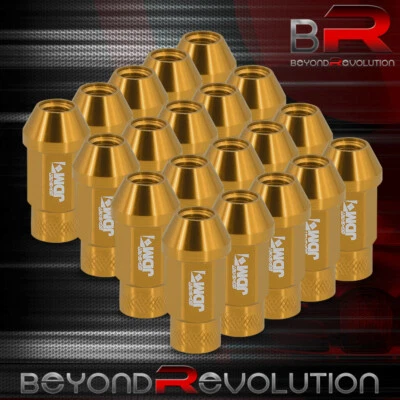 Universal 12MMx1.5 Open End Conical Seat Aluminum Wheel Lug Nut 20PC Gold - Image 1 of 3