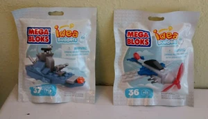 Lot of 2 NEW IN BAG MEGA BLOKS IDEA BUILDERS STUNT PLANE & BATTLESHIP - Picture 1 of 4