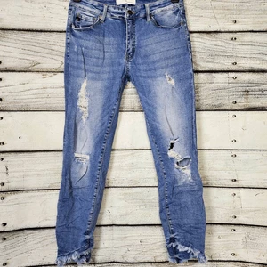 KanCan Damen Distressed Skinny Jeans Gr. 11/29 Blau Raw Hem - Bild 1 von 10