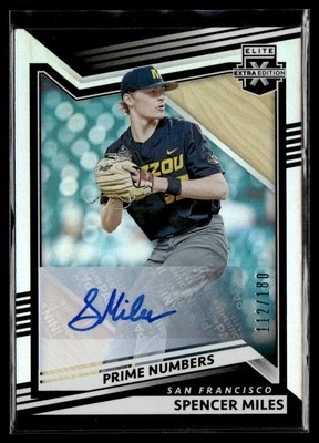 2022 Panini Elite Extra Edition Prime Numbers Signatures A Spencer Miles Auto - Image 1 of 2