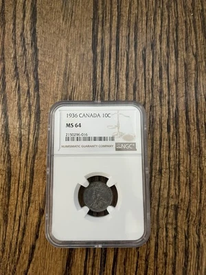 1936 Canada 10c NGC MS64 - Image 1 of 2