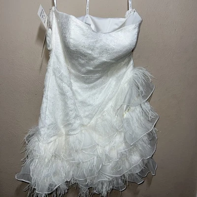 David's Bridal DB Studio Strapless Ruffle Skirt Wedding Or Reception Dress Sz 14 - Image 1 of 4