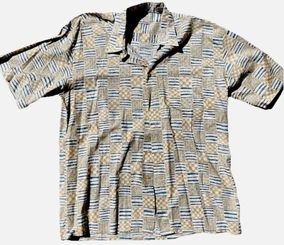VTG Burma Bibas Shirt Mens L Cotton Lawn Hawaiian Button Up Hong Kong 80s - Image 1 of 4