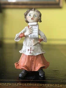 Vintage G. Armani Italy Choir Boy Figurine with Sheet Music Capodimonte Mark - Picture 1 of 17