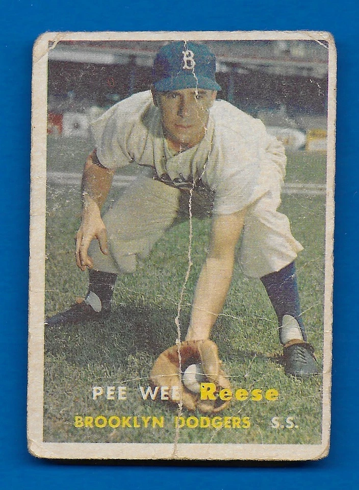 1957 Topps #30 Pee Wee Reese Dodgers Low Grade Filler - Image 1 of 2