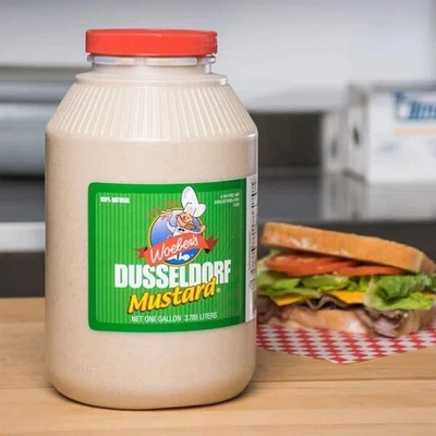 1 galón de mostaza de Dusseldorf 100 % natural sin gluten Kosher delicioso paquete de 4 Foto 1 de 4