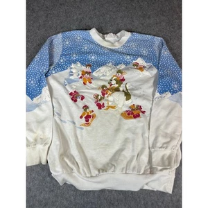 Sudadera vintage Scarab San Francisco invierno copos de nieve osos perro para mujer XL - Imagen 1 de 9