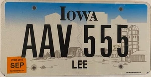 Iowa TRIPLE Dígito 5 555 matrícula AAV 555 IA repetición Lee - Imagen 1 de 7