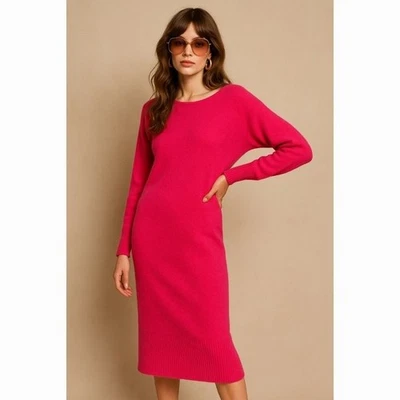 Vestido Suéter Vintage Juliano Tejidos Rosa Caliente Angora Talla 4 Retro Y2K Minimalista Foto 1 de 4