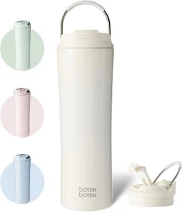 BOTTLE Insulated Water Bottle Coffee Tumblers 24 Ounces, Ivory White - Picture 1 of 9