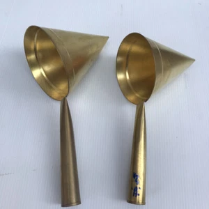 Thai Traditional Dessert Gold Egg York Thread Foi Thong Funnel Cone Brass Mold - Picture 1 of 48