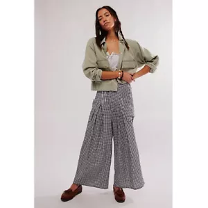 Free People East Side Trousers Hose - schwarz/weiß Gr. M - Bild 1 von 15
