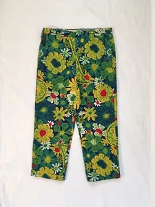 Vintage 60s Anthony Gesture Multicolor Floral High Rise Cropped Pants: 8 - Picture 1 of 8