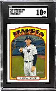 Aaron Judge 2021 Topps Heritage Missing Stars Variation SP SGC 10 Yankees 121 - Picture 1 of 2